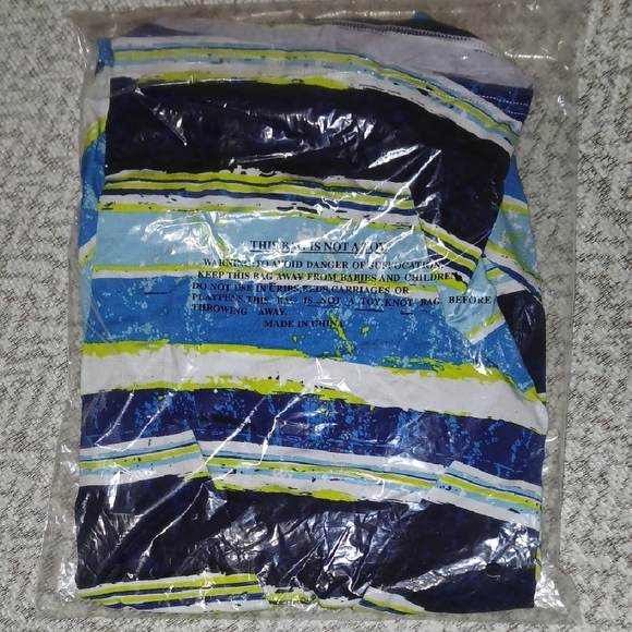 K Jordan S Blue Multi Twist Shark Bite Top - Picture 4 of 4